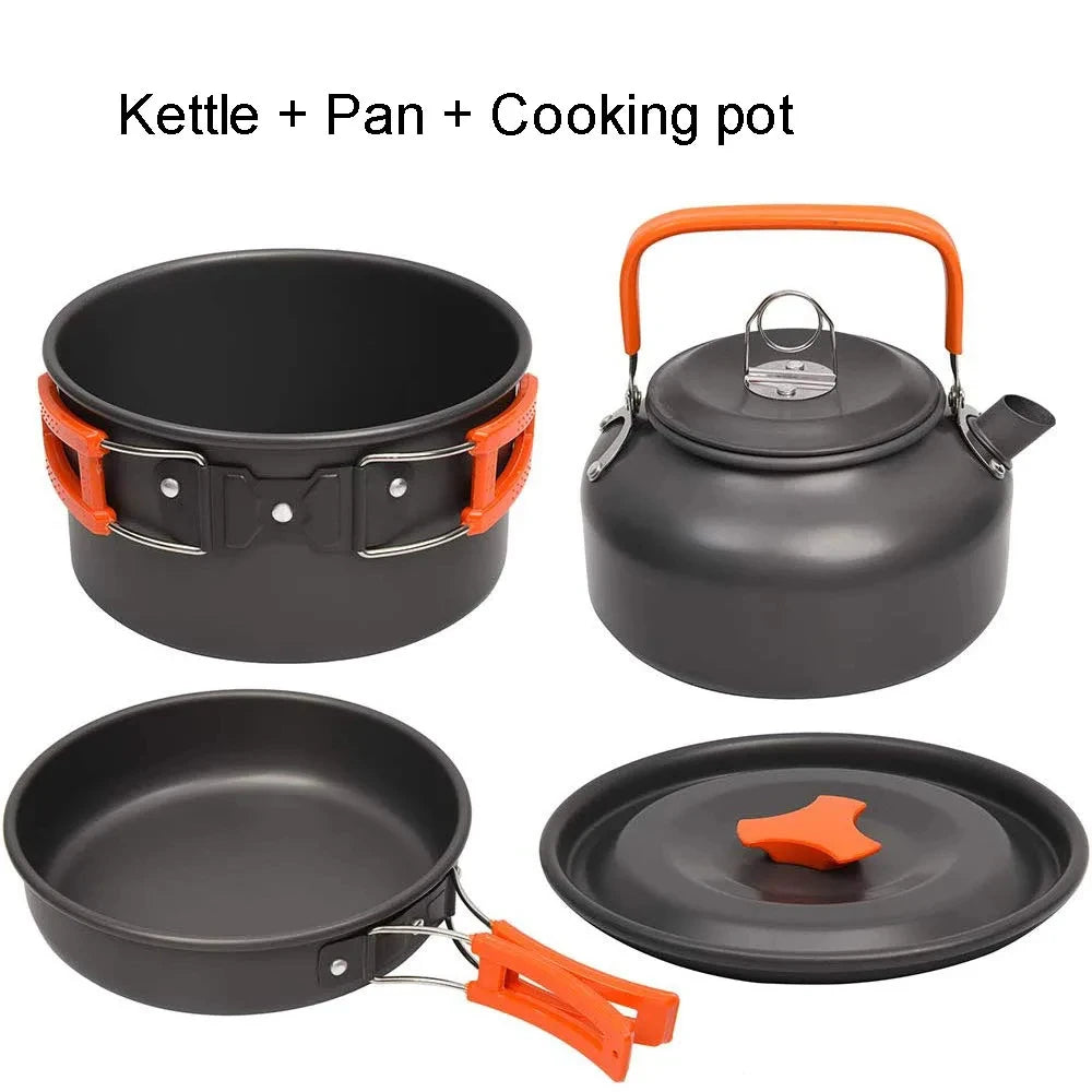 : Camping Cookware & Tableware Set – Non-Stick Outdoor Cooking Kit (2-3 People)