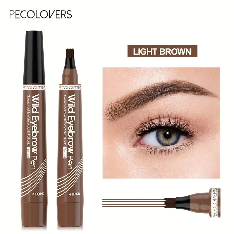 : 6-Color Waterproof Eyebrow Tattoo Pen – Split Tip Liquid Brow Pencil