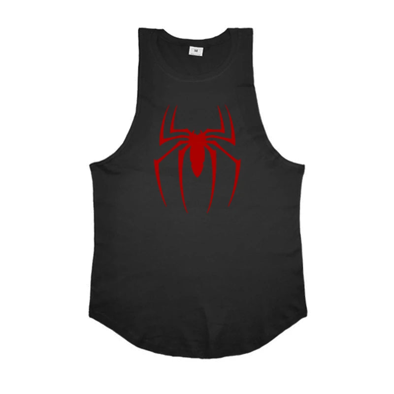 Men's Red Spider Printed Gym Tank Top