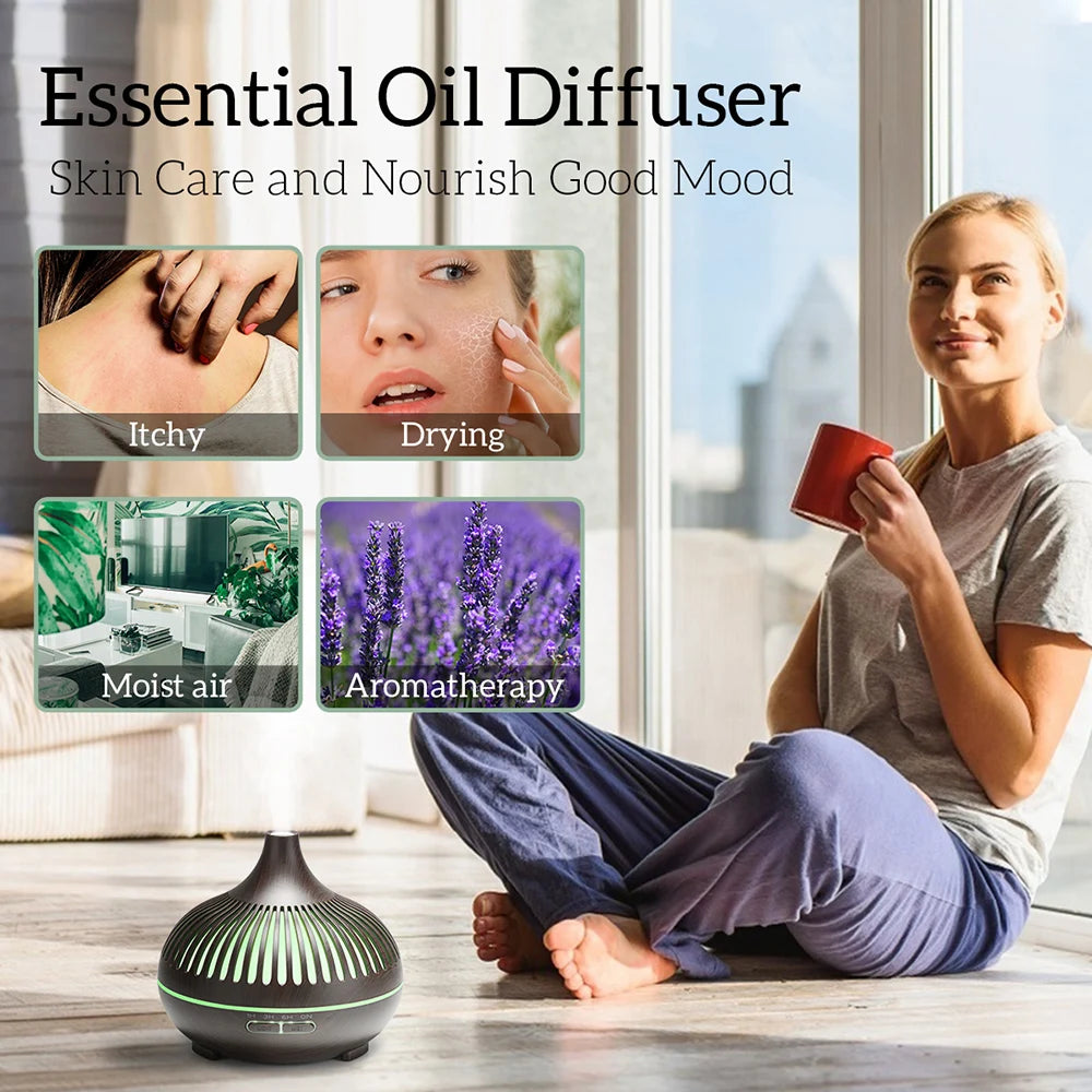 500ML Wood Grain Essential Oil Diffuser