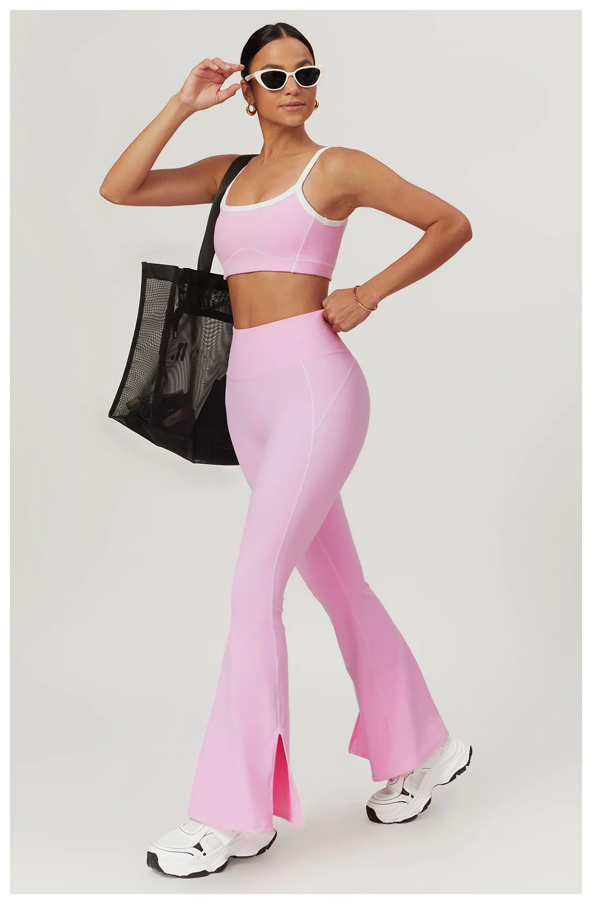 Women's Yoga Set – Sport Bra & High-Waist Flare Leggings/Shorts