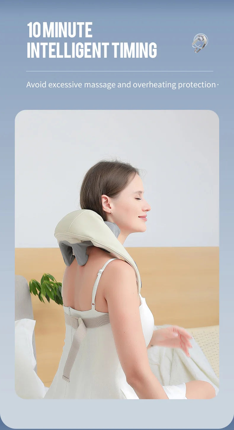 Foreverlily Wireless Neck & Back Massager – Kneading Massage Shawl