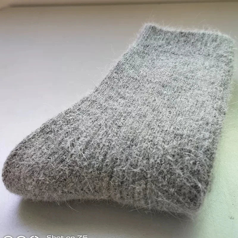 Wool Socks women's female Winter Warm Women Socks Super Thicker Solid Sheep Wool Against Cold Snow Thermal Socks Soft  1 Pairs