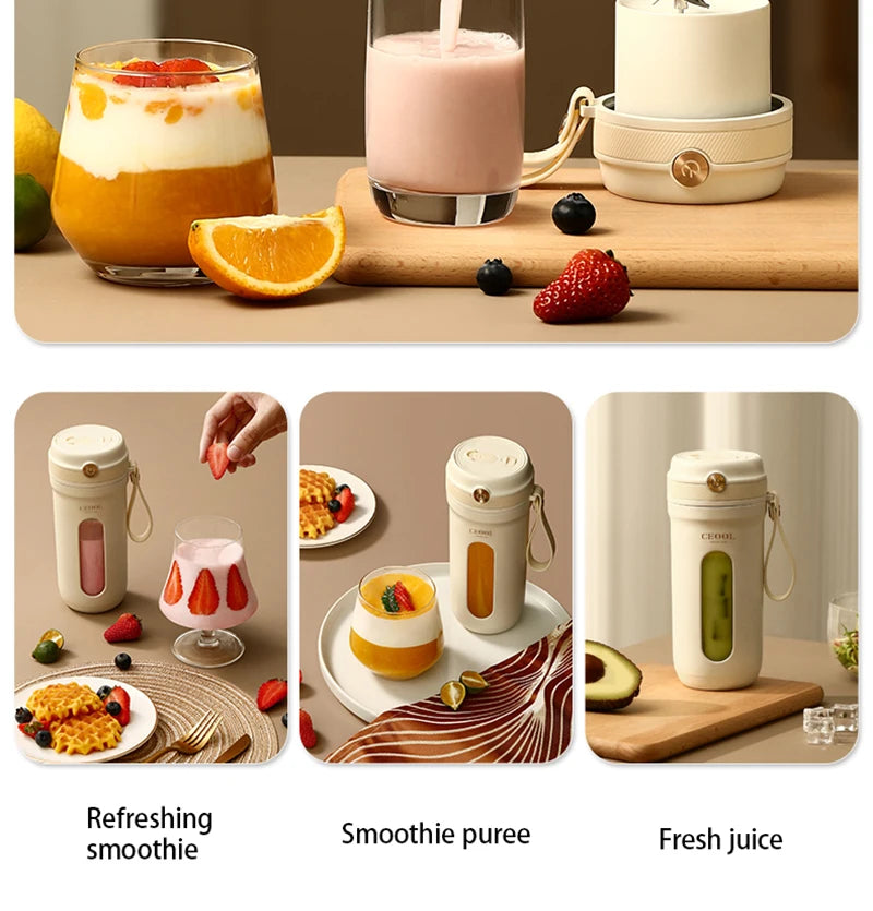 10-Blade Portable Electric Blender – 350ML USB Rechargeable