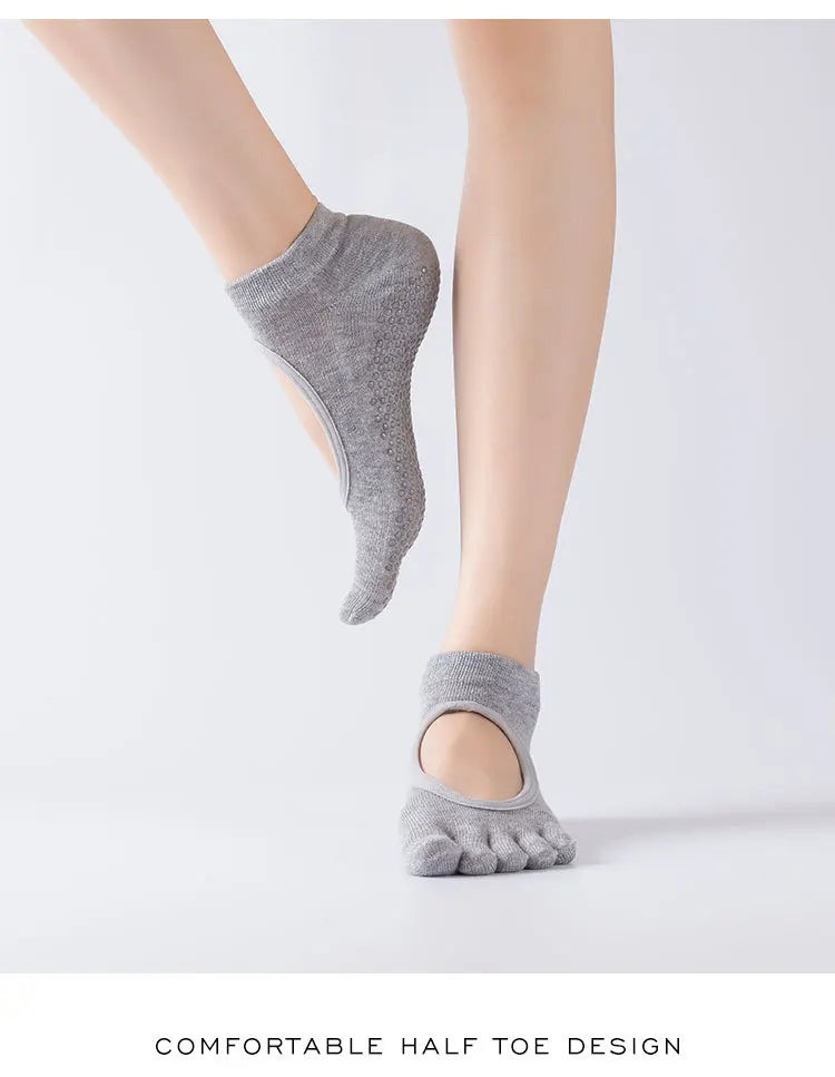 Women's Breathable Five-Toe Non-Slip Yoga & Pilates Socks