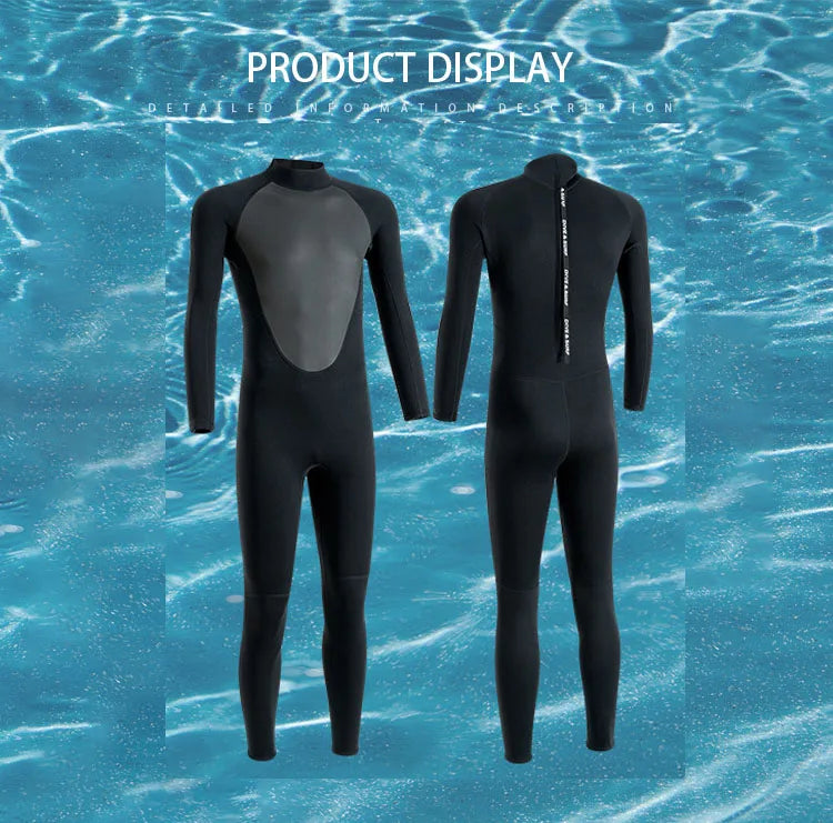 Men's 3MM Neoprene Full Wetsuit for Diving & Surfing