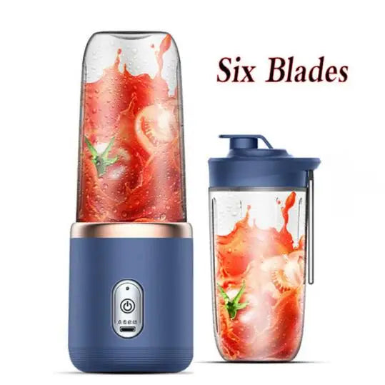 Portable 6-Blade USB Juicer – Mini Electric Blender