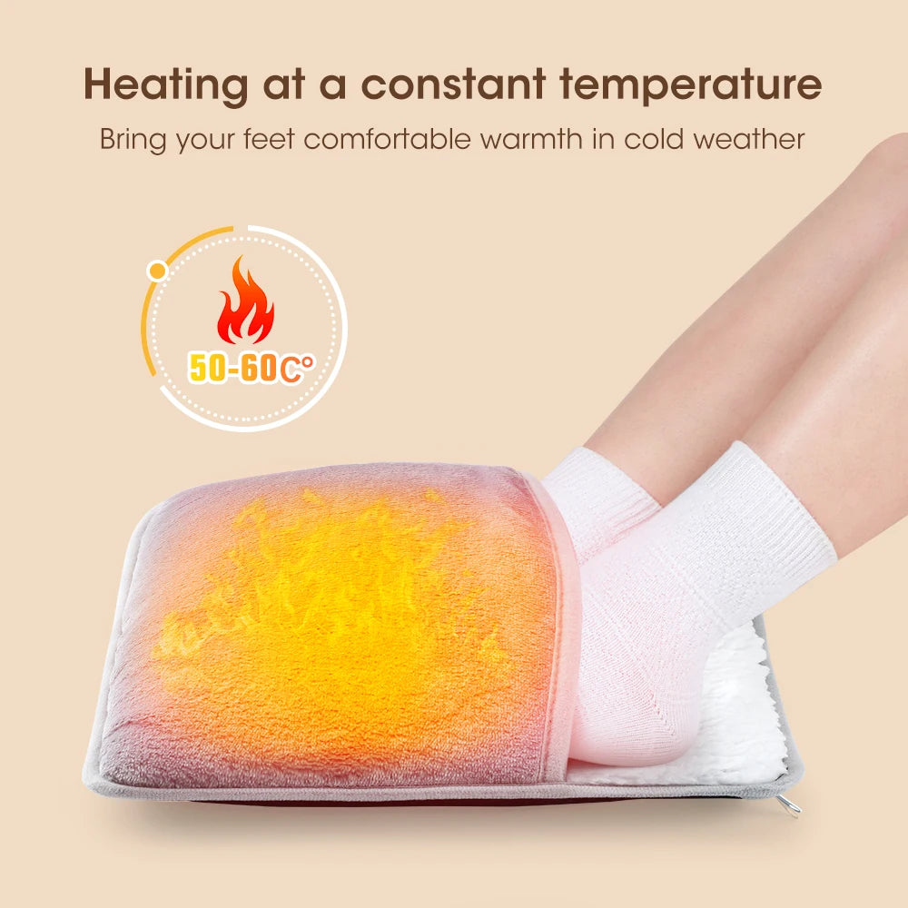 Winter USB Electric Foot Warmer – Soft Plush Heating Pad