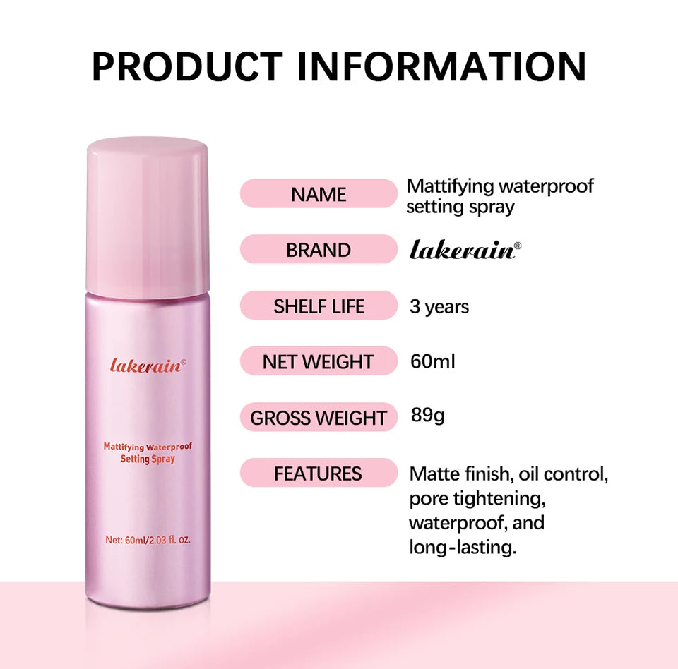 Mattifying Waterproof Setting Spray – Oil Control & Non-Sticky Makeup Fixer