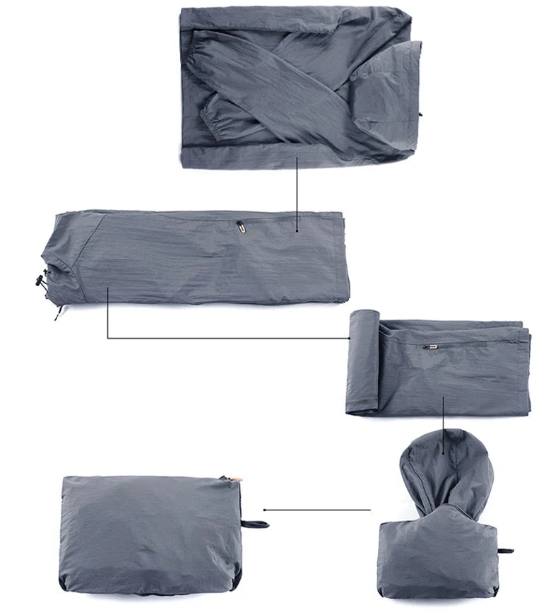 Summer Outdoor Quick Dry Sun-Protective Thin Jacket Men Hiking Fishing Cycling Hooded Gym Sport Windbreaker Ultra Light Coats