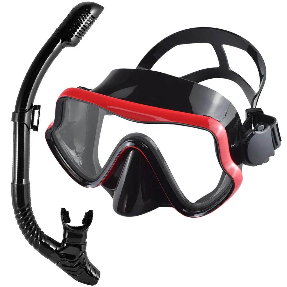 Professional Panoramic Scuba Diving Mask and Snorkel Set for Adults