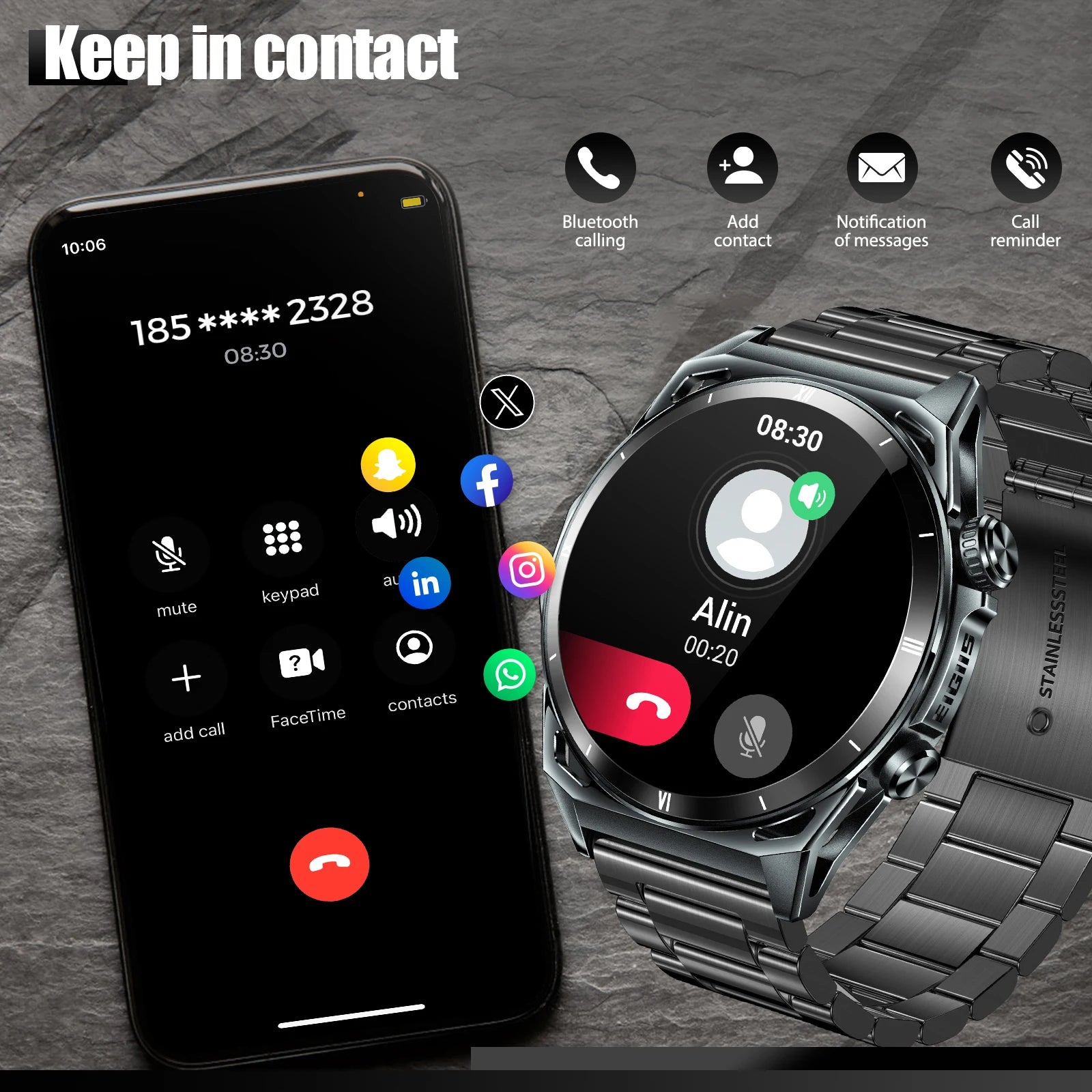 EIGIIS New Smart Watch KE6 1.43