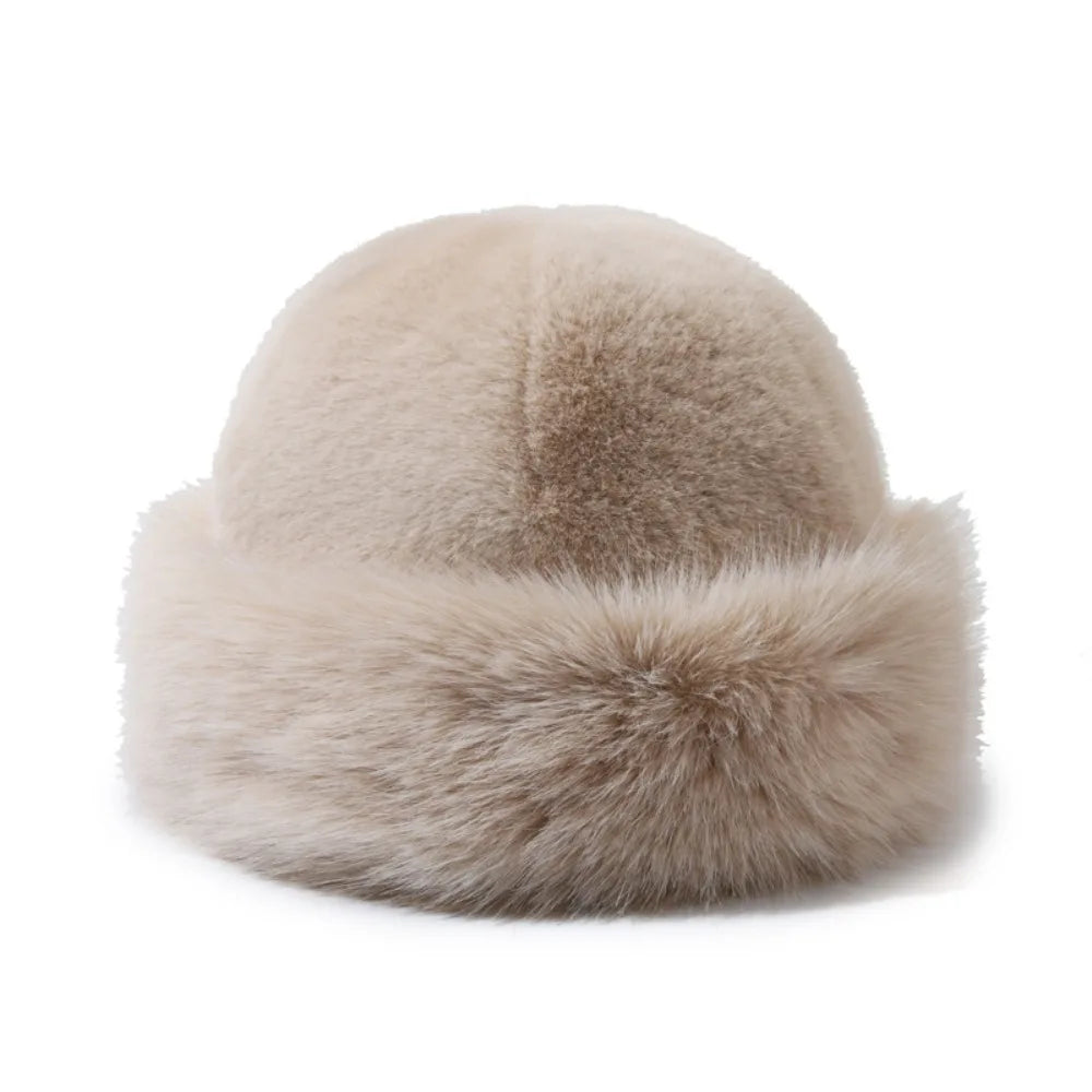 New Fluffy Fur Bucket Hat for Women: