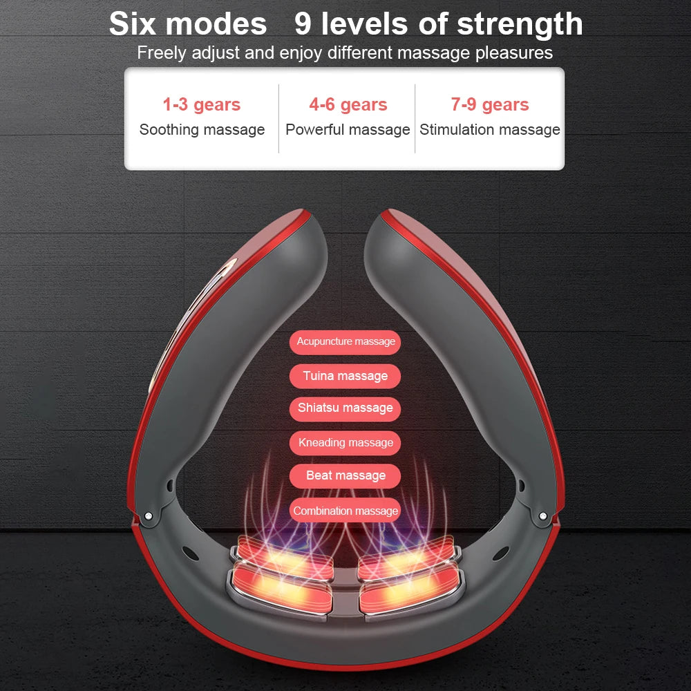 Electric Neck & Shoulder Pulse Massager with Heat – Pain Relief Therapy