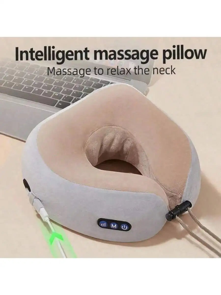 U-Shaped Heated Neck Massage Pillow – Electric Cervical Support