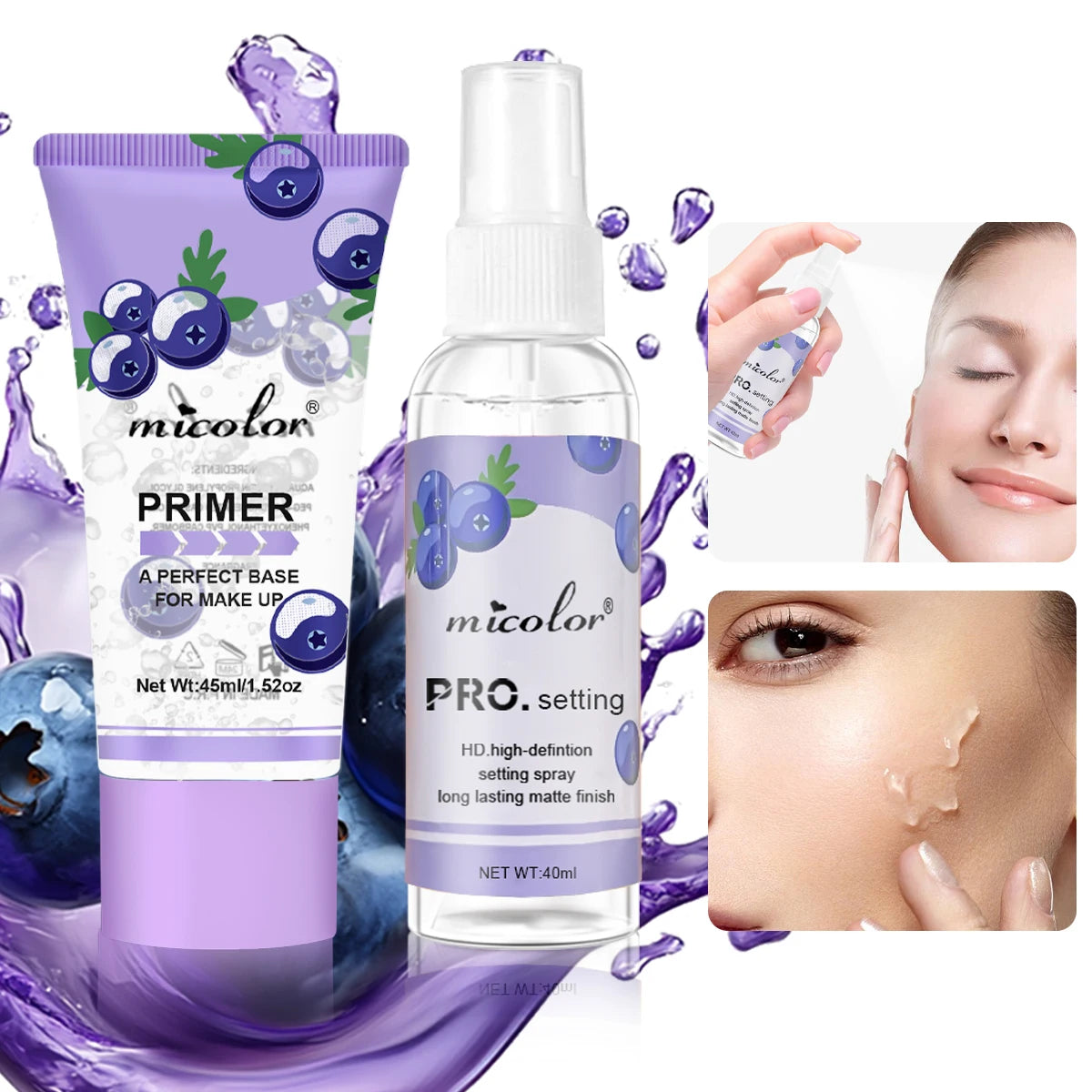 Makeup Primer & Setting Spray Set – Long-Lasting & Pore-Blurring Finish