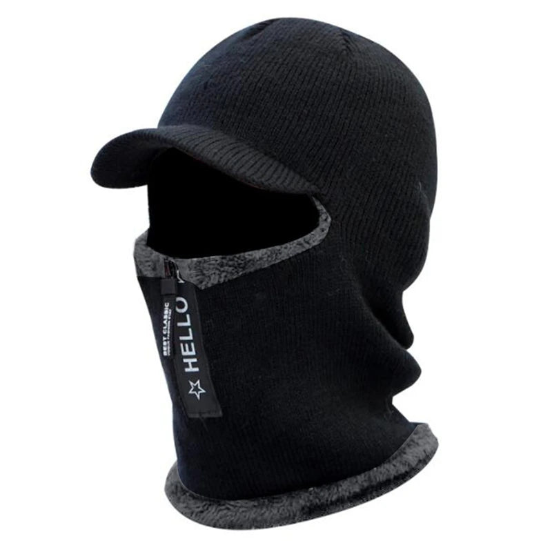 Men's Winter Warm Wool Hat with Ear Protection: