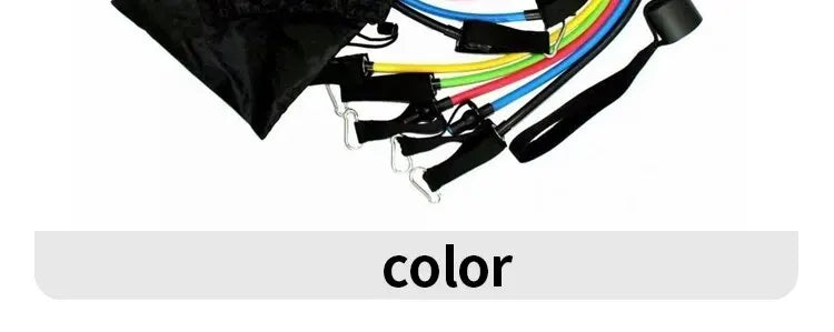 11pcs TPE Resistance Band Set Fitness Band Pull Rope Elastic Training Band With Door Anchor Handles Carry Bag Legs Ankle Straps