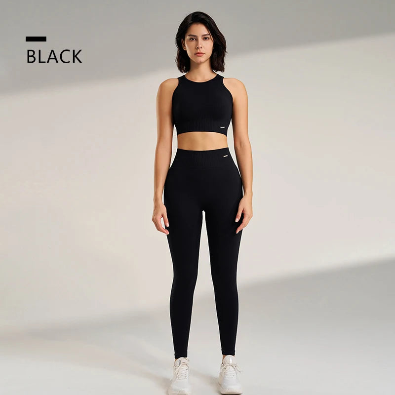 Women's Seamless Yoga Set – High-Waisted Leggings & Top