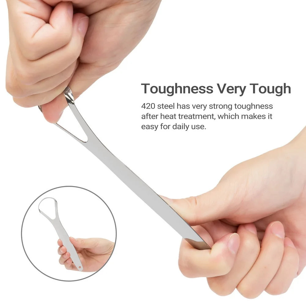 Stainless Steel Tongue Scraper – Fresh Breath Oral Hygiene Tool