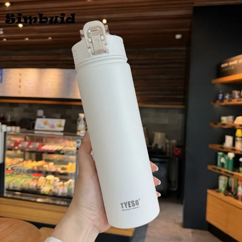 Stainless Steel Thermos Bottle with Straw – 600ml/750ml