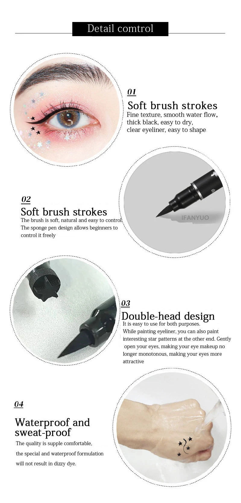 2-in-1 Butterfly & Star Stamp Eyeliner Pen – Waterproof & Long-Lasting