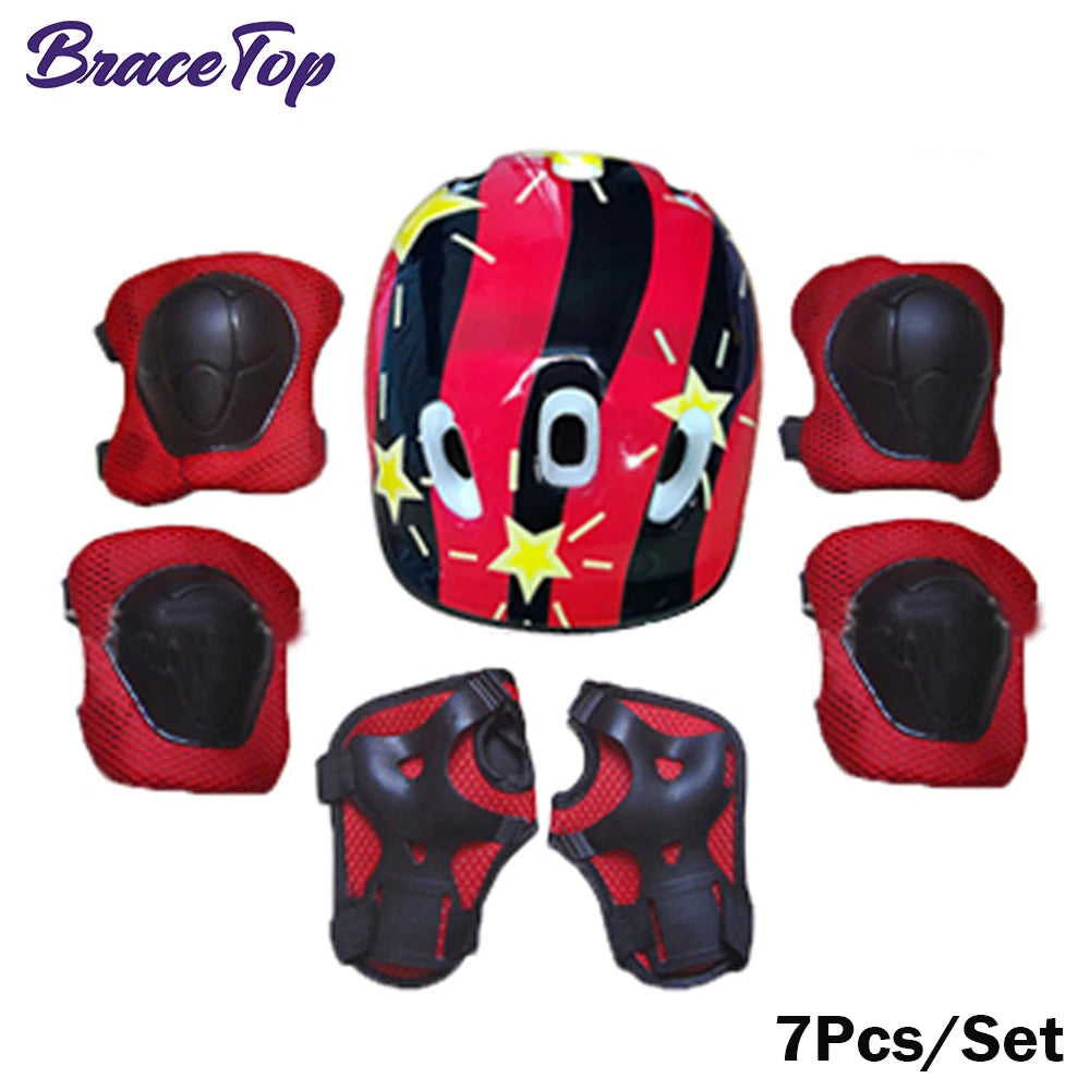 7PCS Kids Protective Gear Set – Knee & Elbow Pads with Wrist Guards