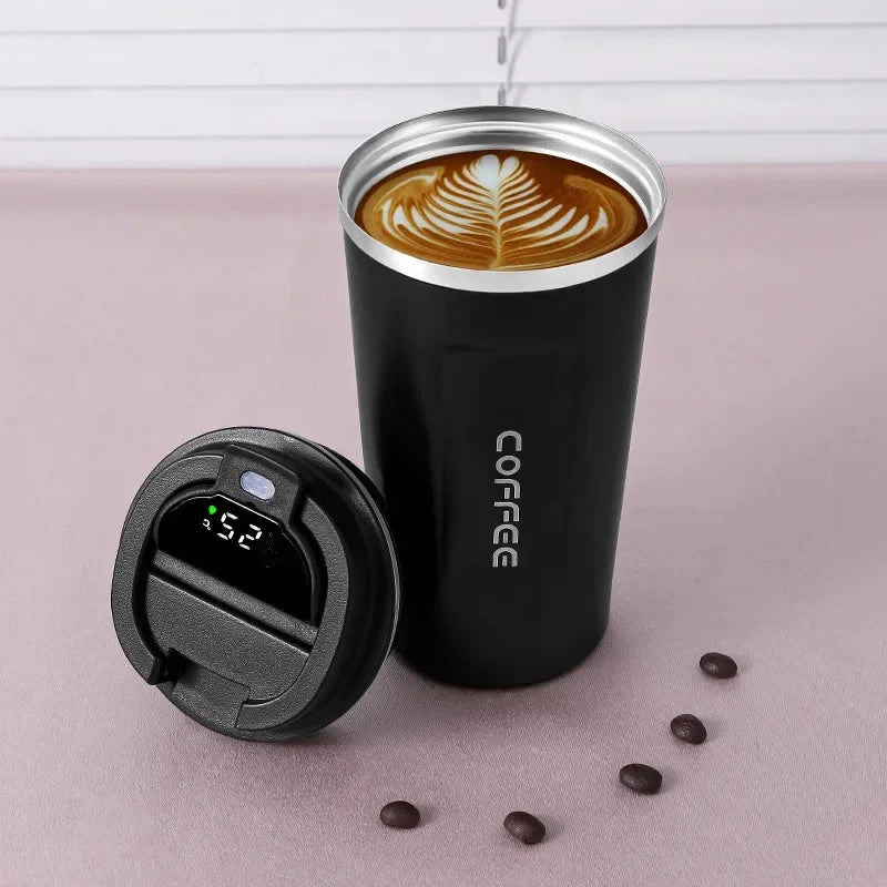 Stainless Steel Thermos Coffee Mug with Temperature Display – 380ml/510ml