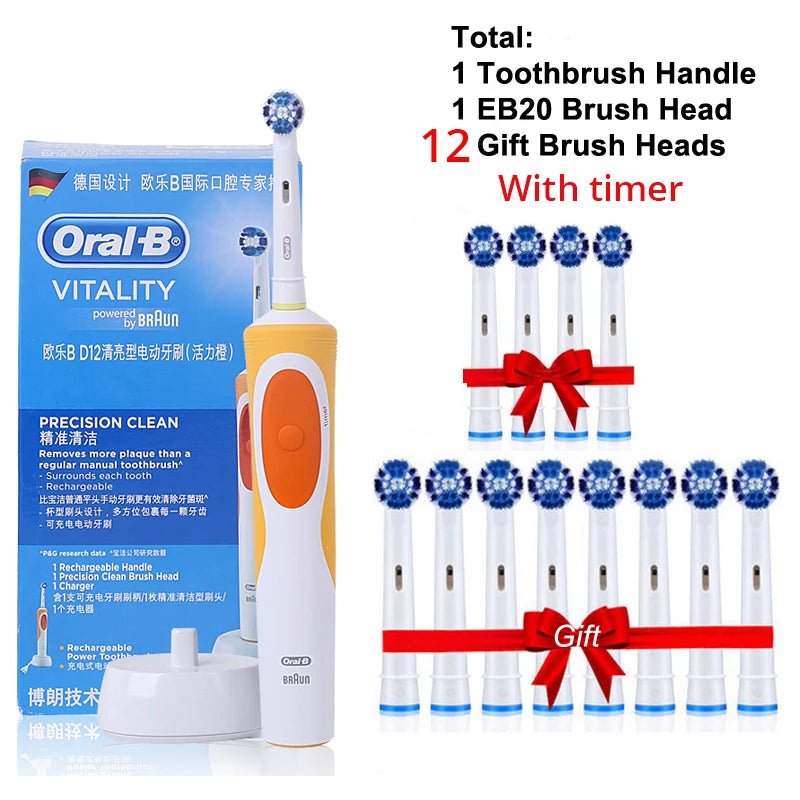 Oral B Electric Toothbrush Adult Rotation Clean Teeth Charging Tooth Brush 3D Whiten Teeth Oral Care Brush With Gift Brush Heads