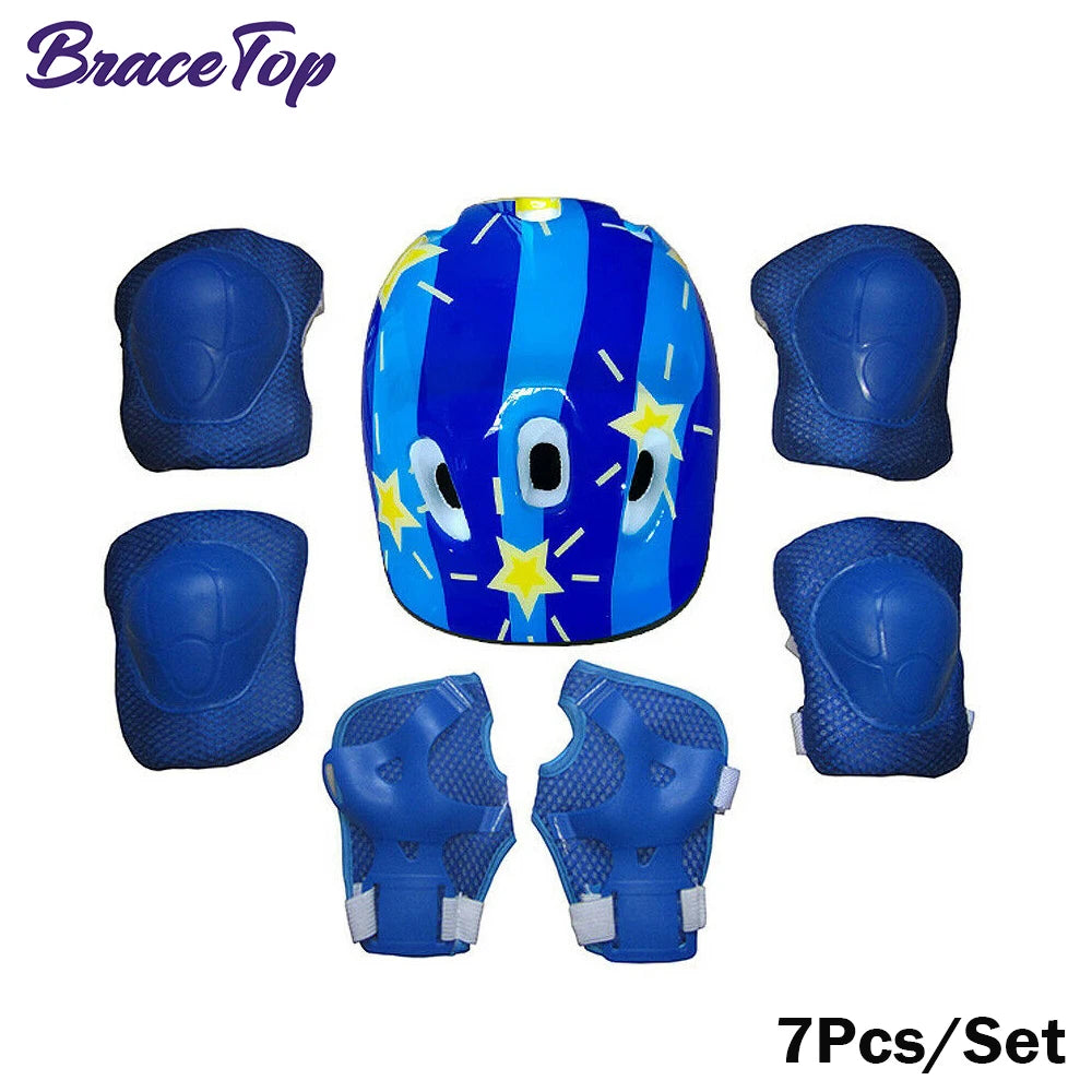 7PCS Kids Protective Gear Set – Knee & Elbow Pads with Wrist Guards