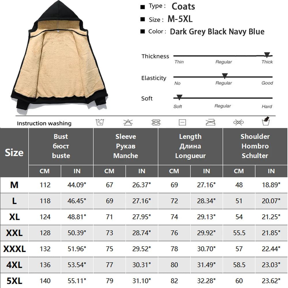 Unisex Winter Lambswool Jacket – Thick Fleece Hooded Coat