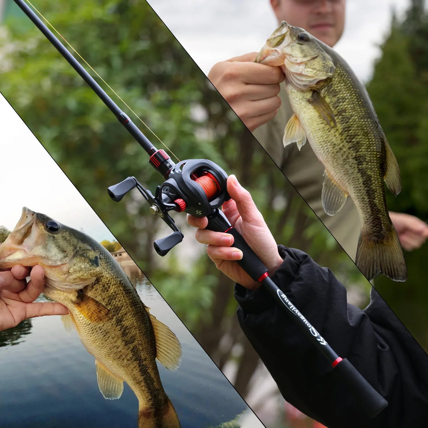 Sougayilang ProCast™ Carbon Baitcasting Combo – 1.8~2.1m Rod + 7.2:1 Reel