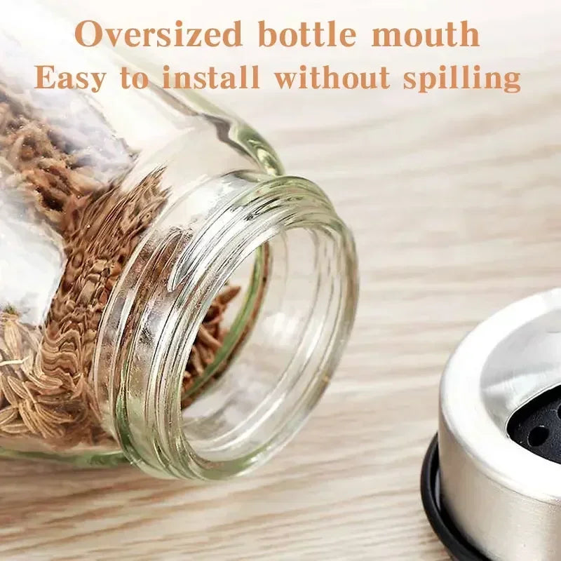 New Rotating Spice Jar Set with Glass Organizer