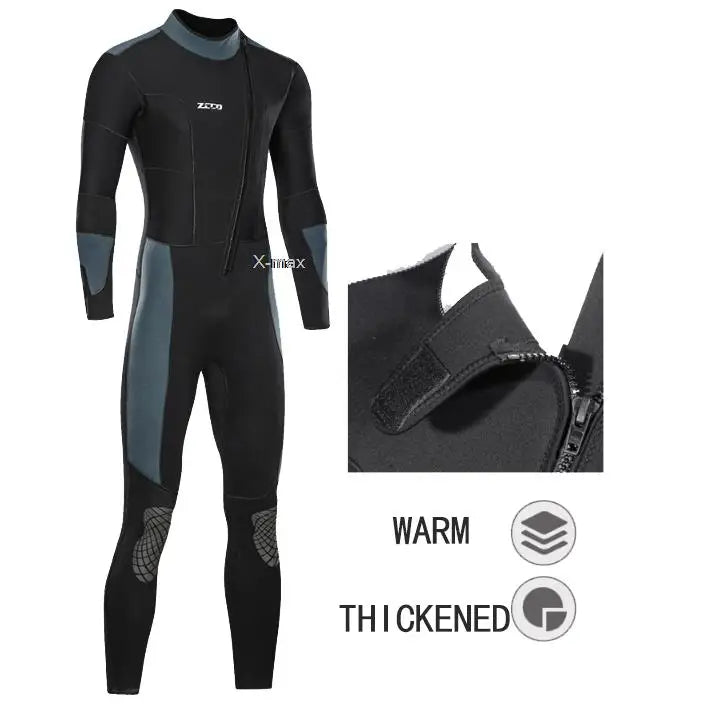 5mm Neoprene Long-Sleeve Diving Wetsuit for Men & Women