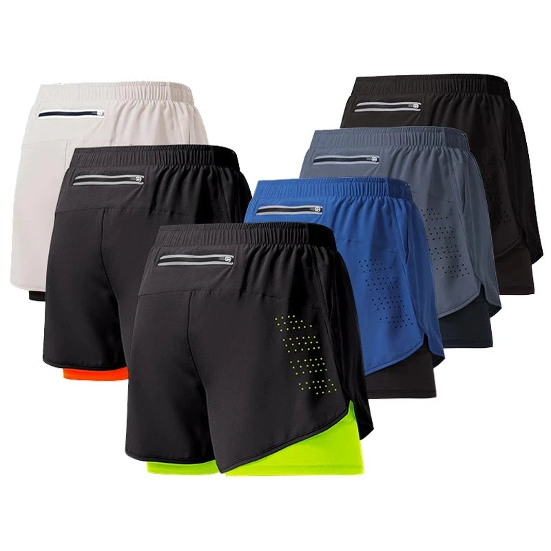 Quick-Dry Double-Layer Running Shorts