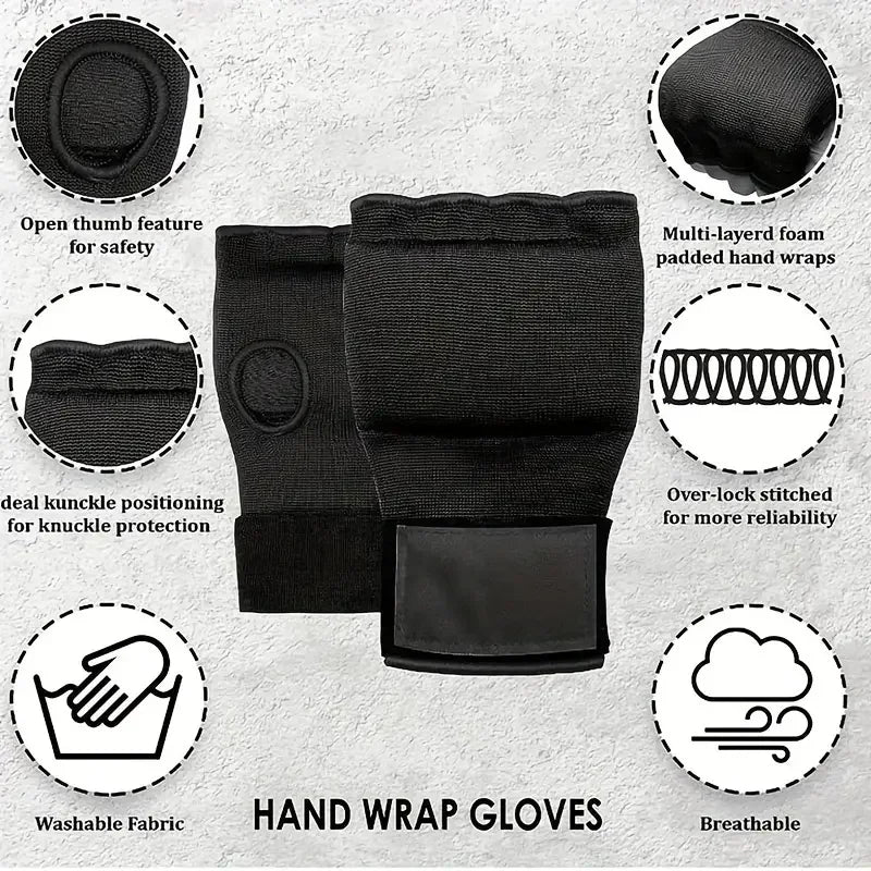 MMA Half-Finger Gel Boxing Gloves with Wrist Strap