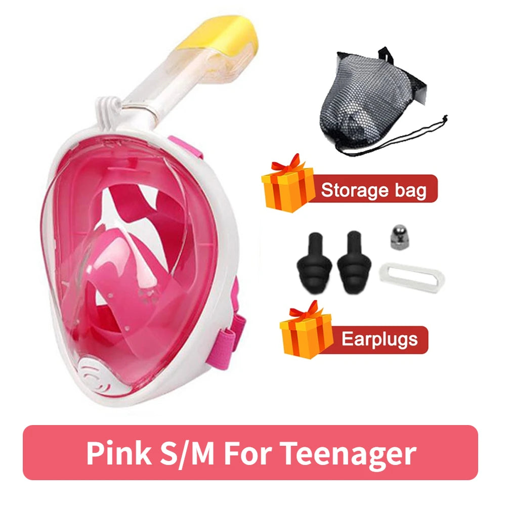 Underwater Anti-Fog Full Face Snorkeling and Diving Mask for Adults and Kids