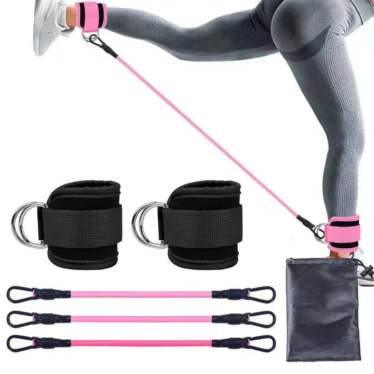 Booty Resistance Band with Ankle Straps