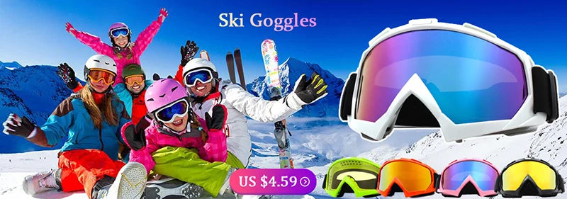 Ski Snowboard Goggles Anti-Fog Skiing Eyewear Winter Outdoor Sport Cycling Motorcycle Windproof Goggles UV Protection Sunglasses