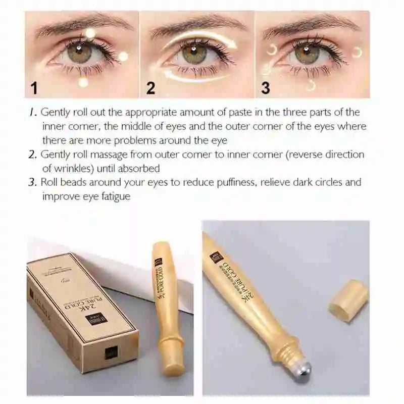 24K Gold Bright Eye Roller Eye Cream: