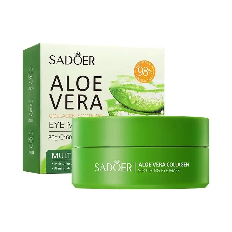 60pcs Aloe Vera Collagen Eye Masks – Anti-Dark Circles & Hydrating