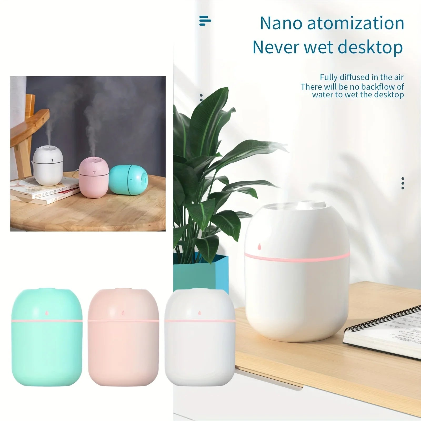 Portable 220ml Mini Cup Spray Mist Humidifier & Essential Oil Diffuser – USB Car Air Humidifier