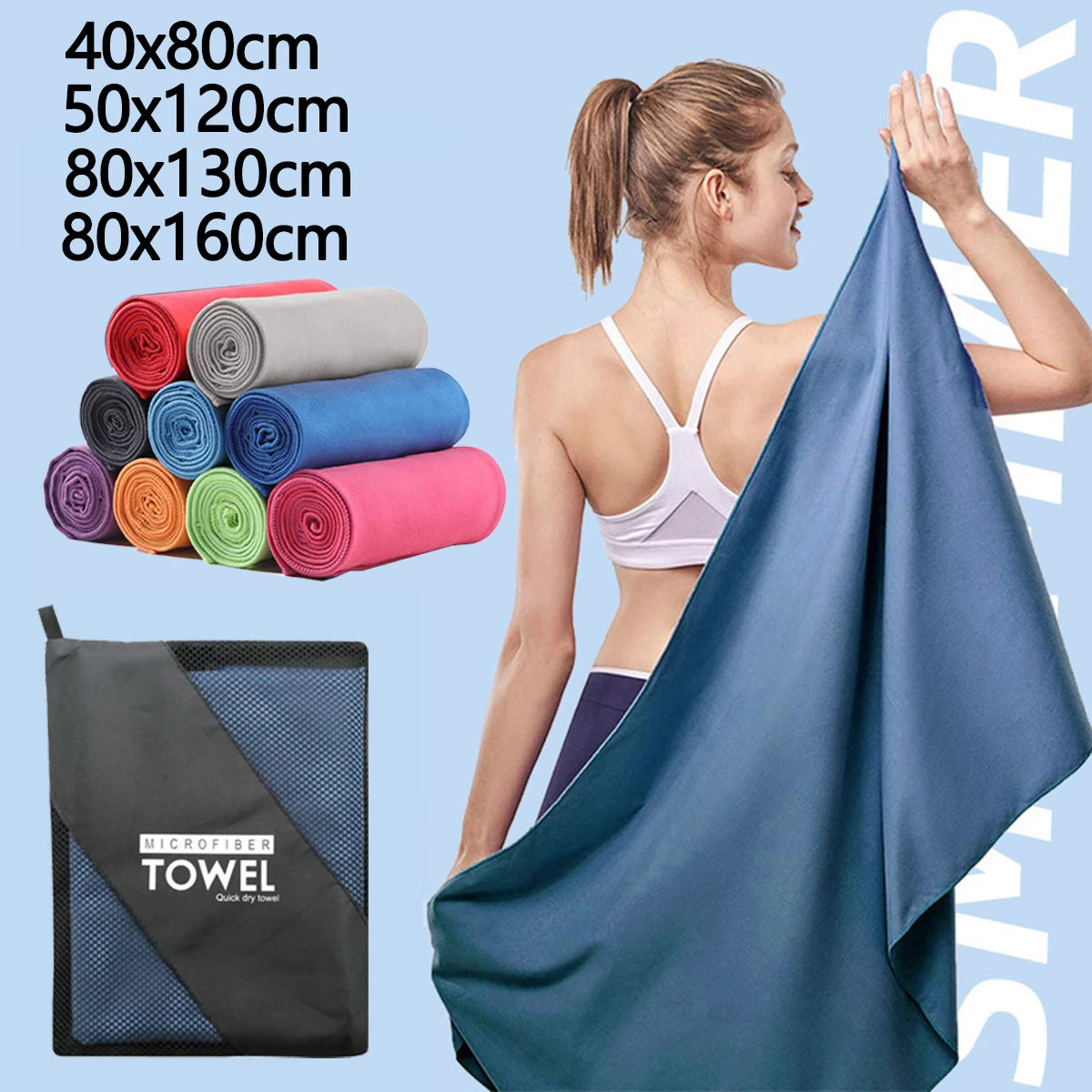 Microfiber Quick-Dry Gym Towel – Odor-Free & Ultra-Absorbent