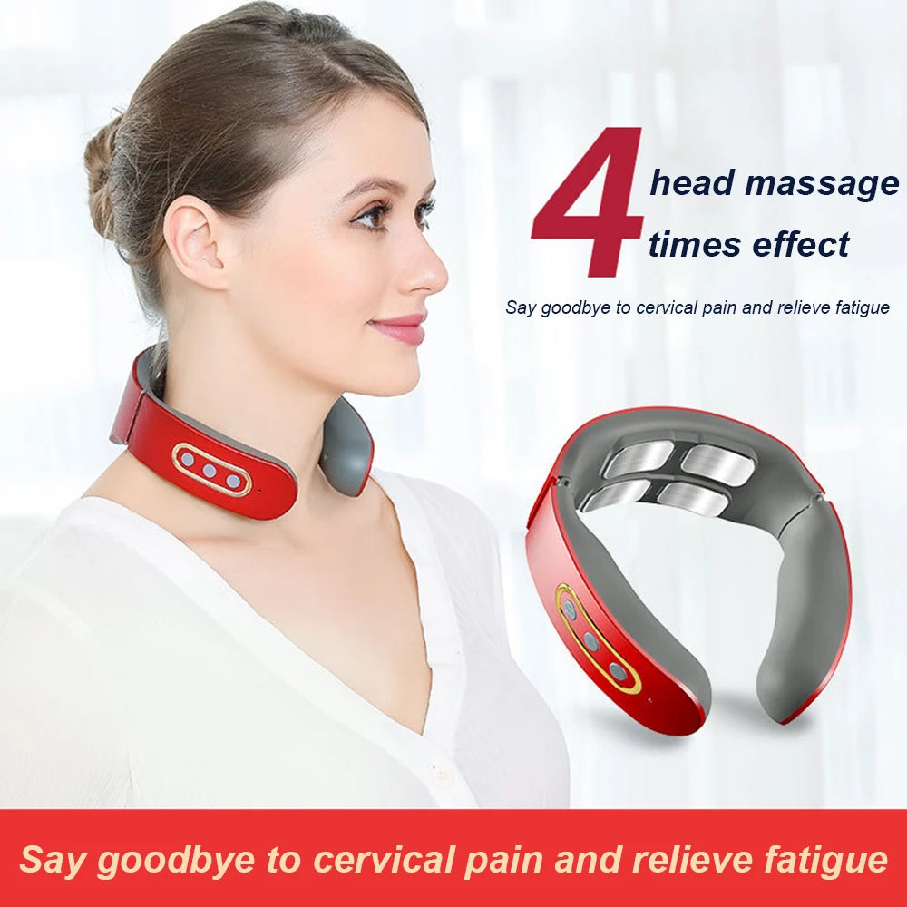 Electric Neck & Shoulder Pulse Massager with Heat – Pain Relief Therapy