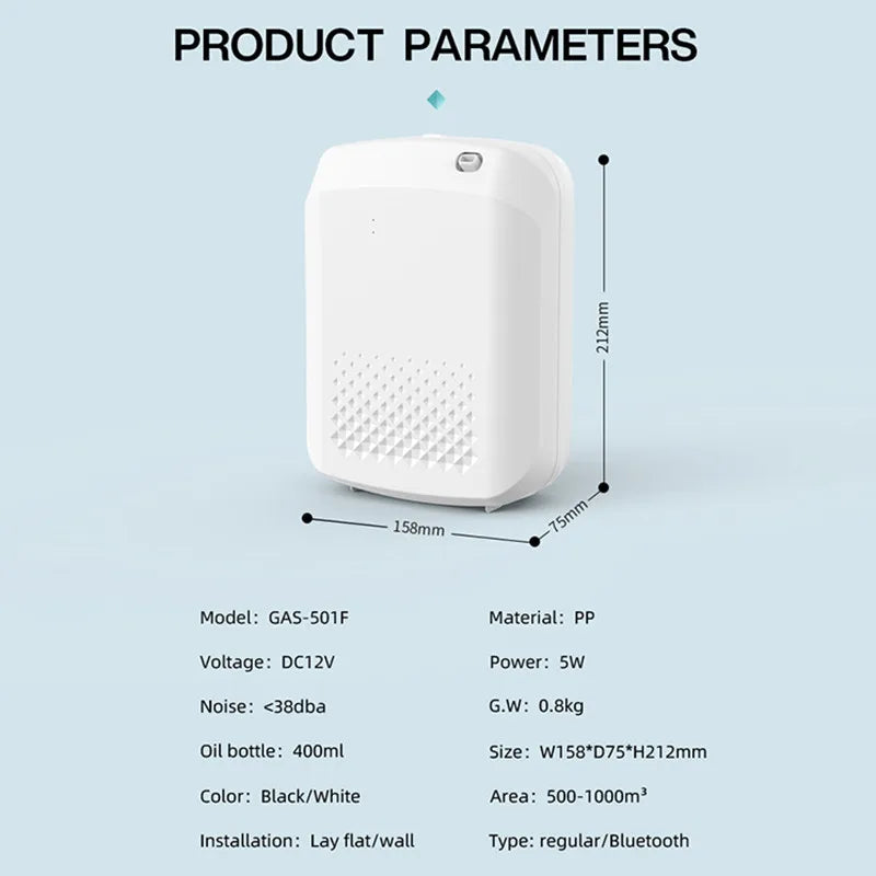 Smart Aroma Diffuser - Bluetooth Essential Oils Diffuser for Home & Hotels (500m³ Coverage)