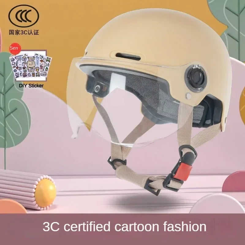 3C Certified Bicycle & Motorcycle Safety Helmet with Goggles