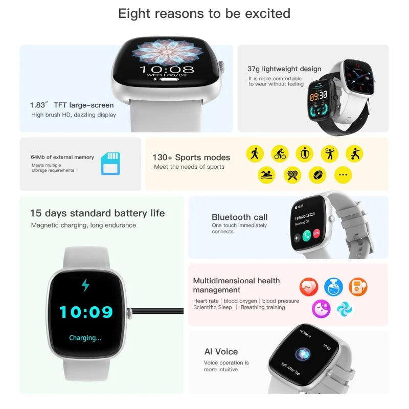 Blood Pressure Heart Rate Sleep Monitoring Smart Watch