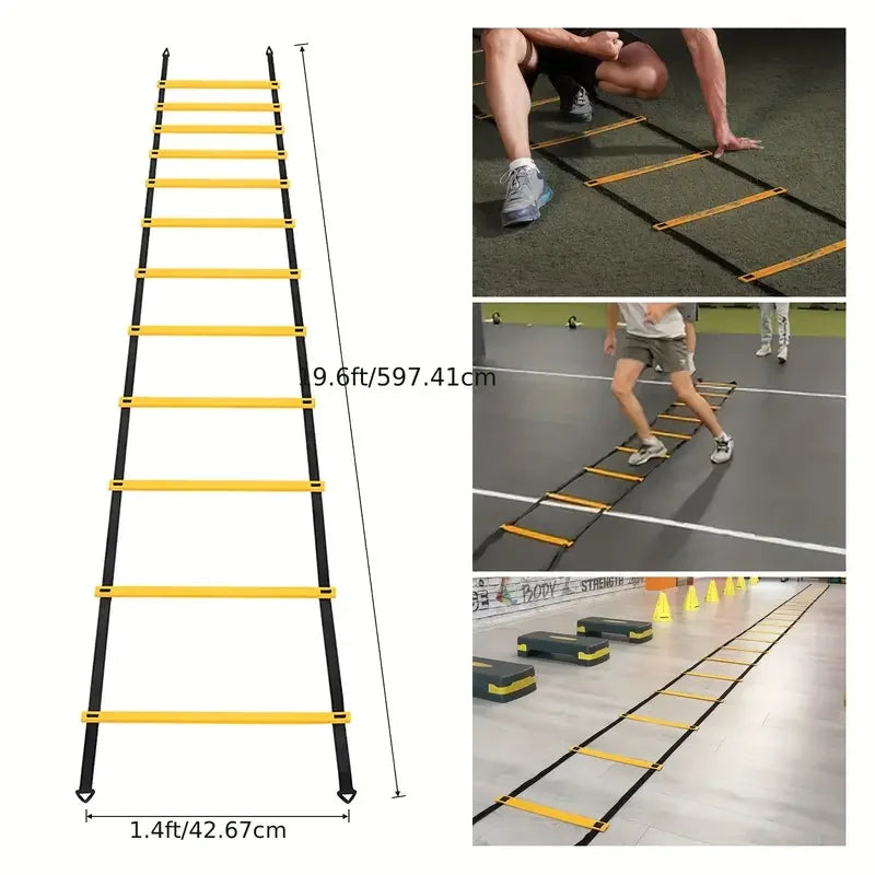 38Pcs Agility Ladder Speed Training Set – Resistance Parachute & Jumping Grid