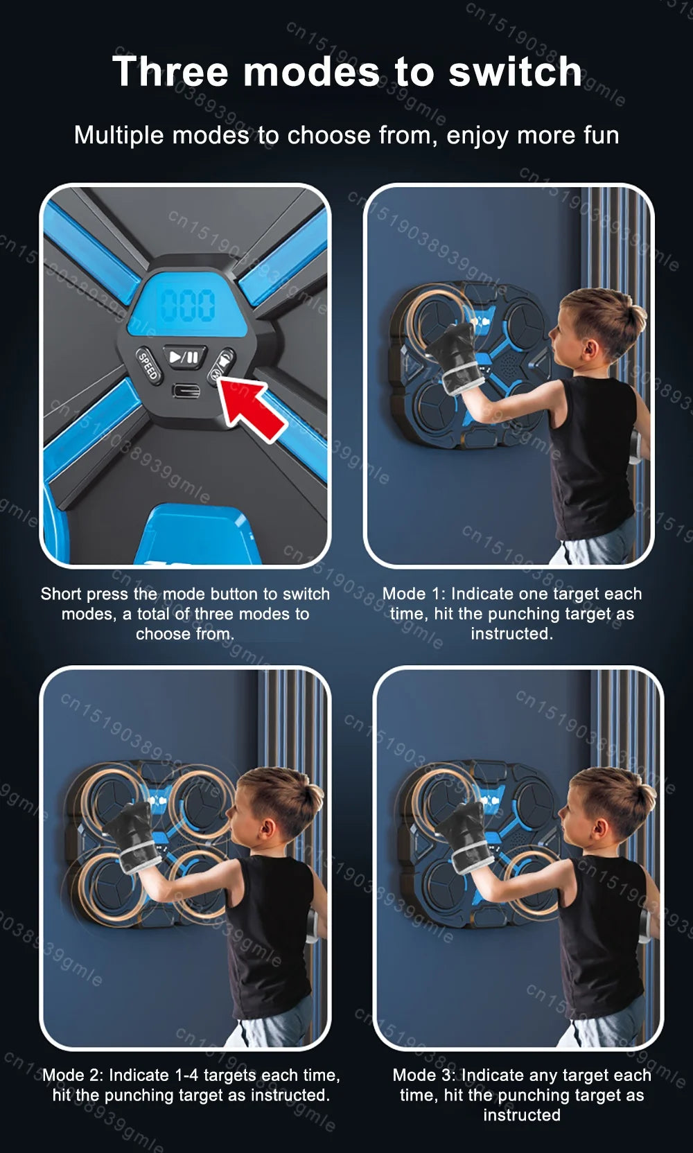 Smart Bluetooth Music Boxing Machine – Home Fitness Wall Target