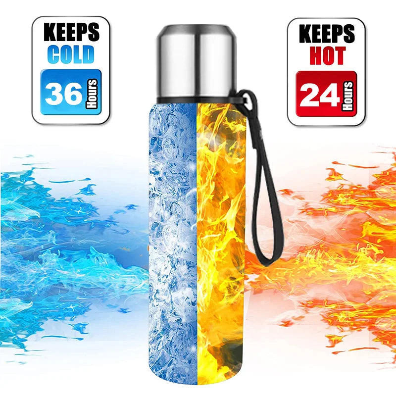 304 Stainless Steel Large-Capacity Thermos Bottle with Rope